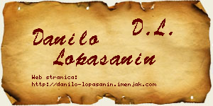 Danilo Lopašanin vizit kartica